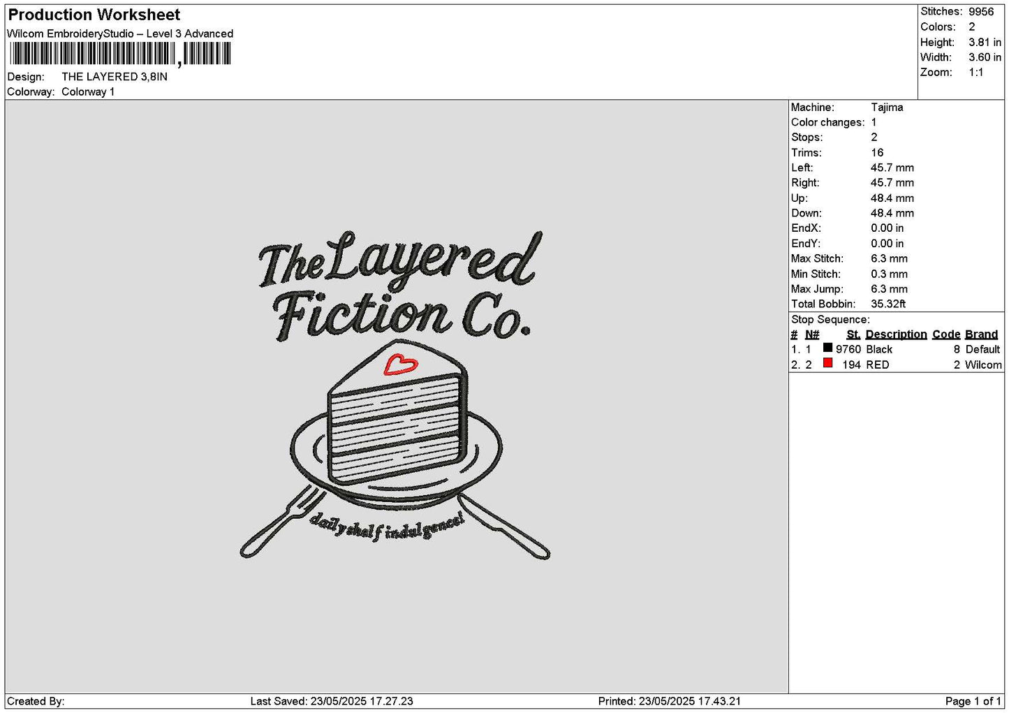 Cake Layered Embroidery File 6 sizes