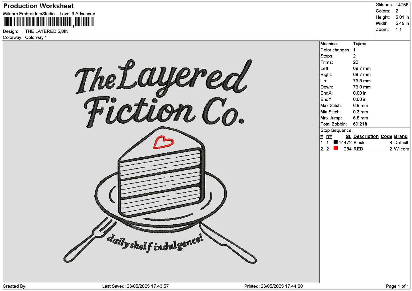 Cake Layered Embroidery File 6 sizes