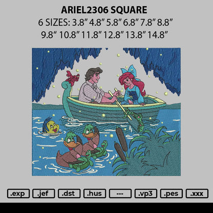 Ariel2306 Square Embroidery File 6 sizes