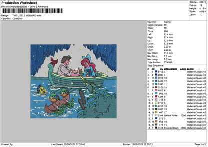 Ariel2306 Square Embroidery File 6 sizes