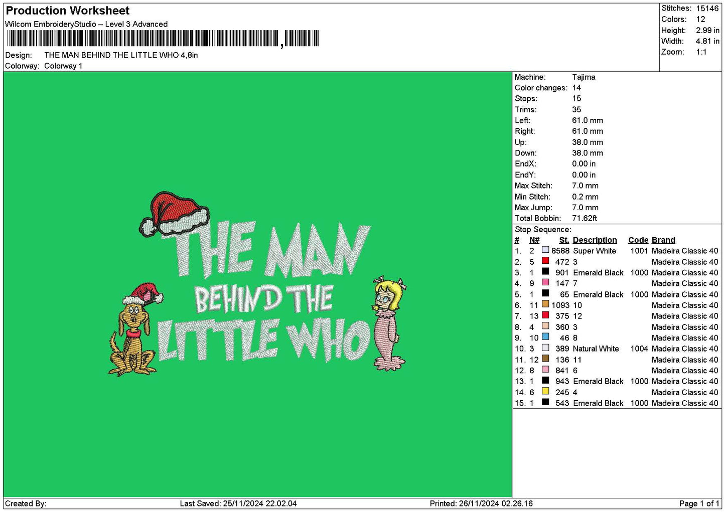 Mantext 02 Embroidery File 6 sizes