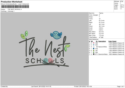 The Nest Embroidery File 6 sizes