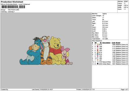 Pooh2103a Embroidery File 6 sizes