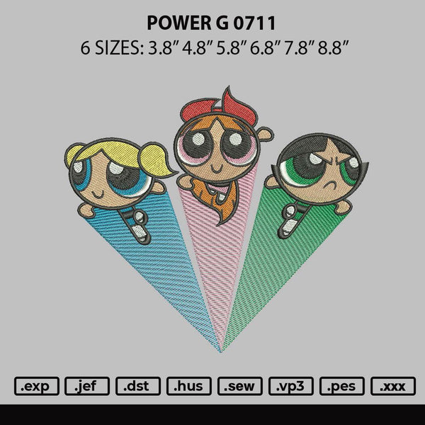 Power G 0711 Embroidery File 6 sizes