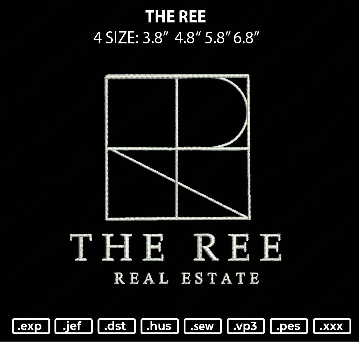 The Ree Embroidery File 4 size
