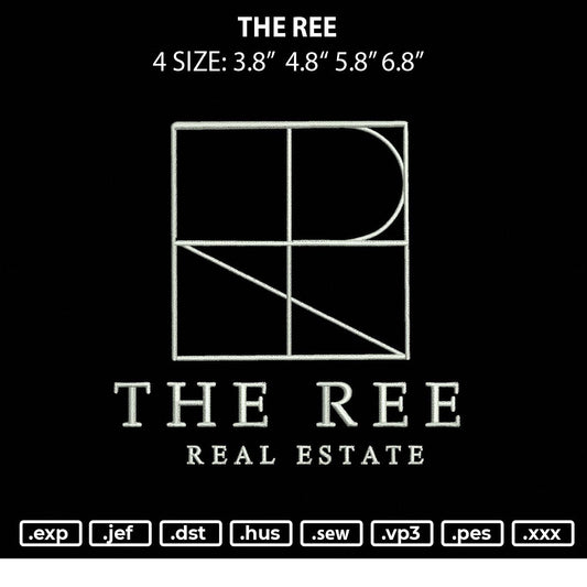 The Ree Embroidery File 4 size