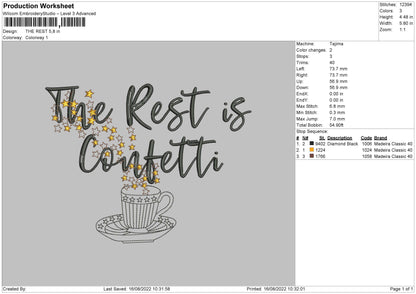 The Rest Embroidery File 5 sizes