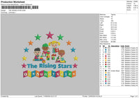 The Rising Text Embroidery File 6 sizes