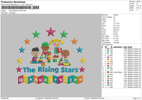 The Rising Text Embroidery File 6 sizes