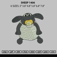 Sheep 1406 Embroidery File 6 sizes