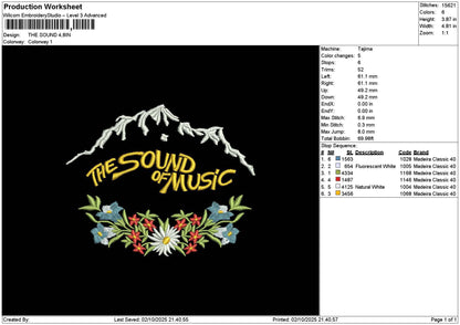 Soundtext 01 Embroidery File 6 sizes
