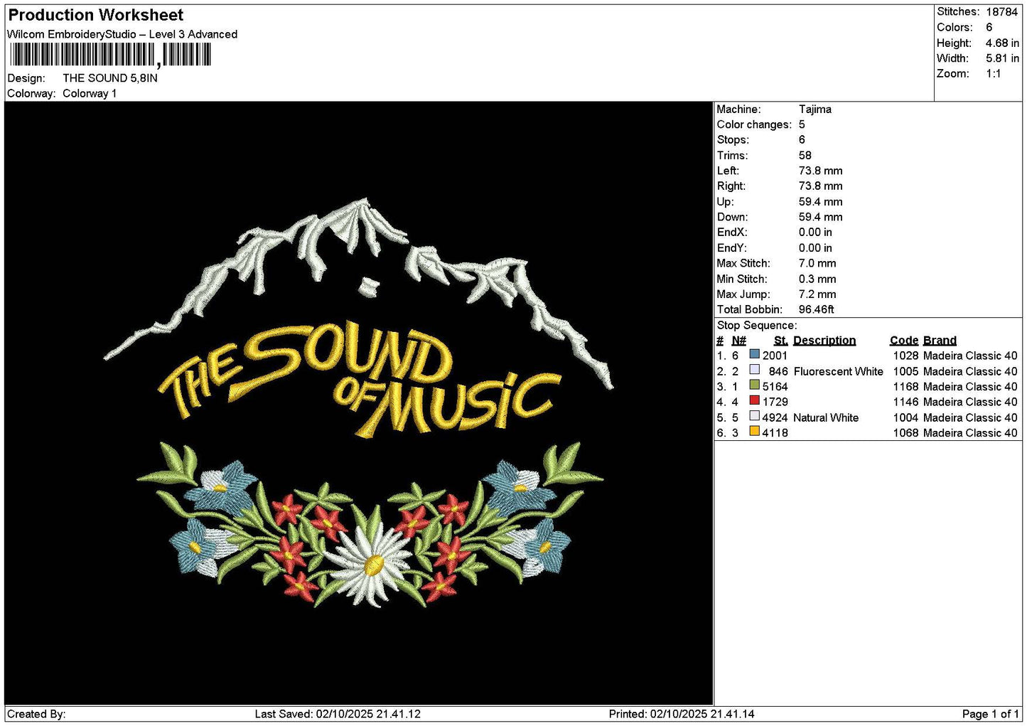 Soundtext 01 Embroidery File 6 sizes