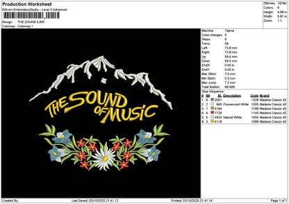 Soundtext 01 Embroidery File 6 sizes