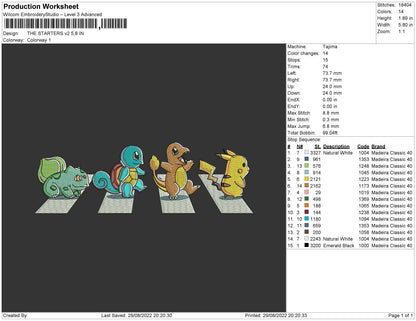 The Starters V2 Embroidery File 5 sizes
