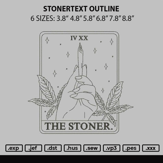 Stonertext Outline Embroidery File 6 sizes