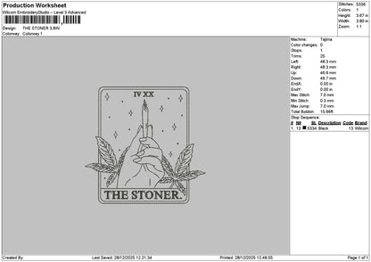 Stonertext Outline Embroidery File 6 sizes