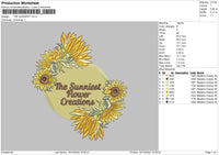 The Sunniest Embroidery File 6 sizes