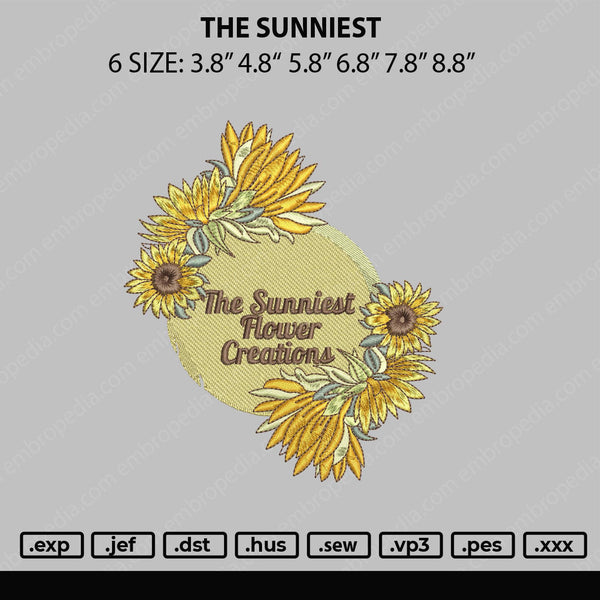 The Sunniest Embroidery File 6 sizes