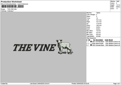 Thevinetext Embroidery File 6 sizes
