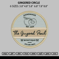 Gingered Circle Embroidery File 6 sizes