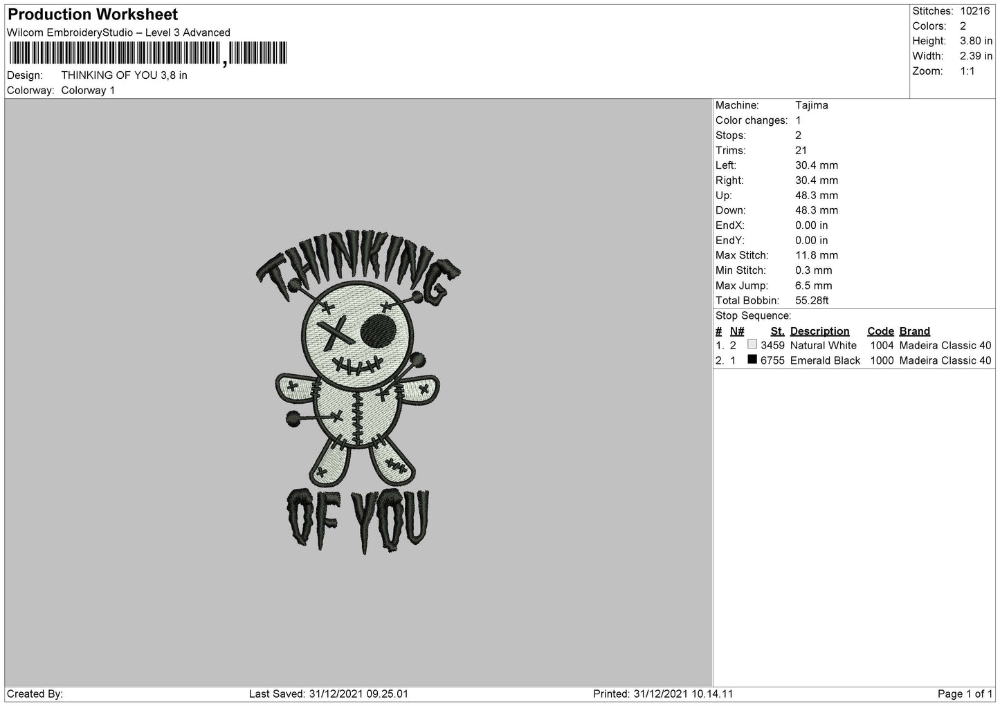 Thinking Of You Embroidery File 4 size