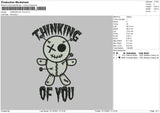 Thinking Of You Embroidery File 4 size