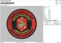 Thrid Battalion Embroidery Fie 4 size