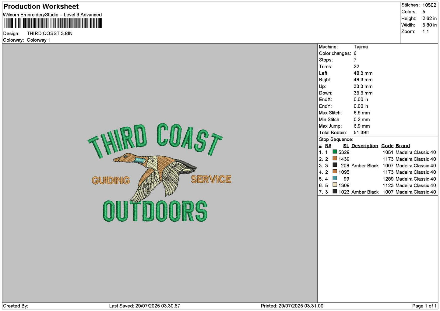 Thirdtext Embroidery File 6 sizes