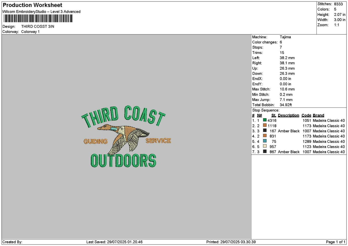 Thirdtext Embroidery File 6 sizes