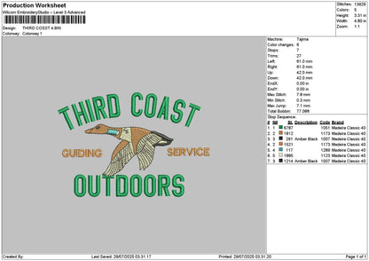 Thirdtext Embroidery File 6 sizes