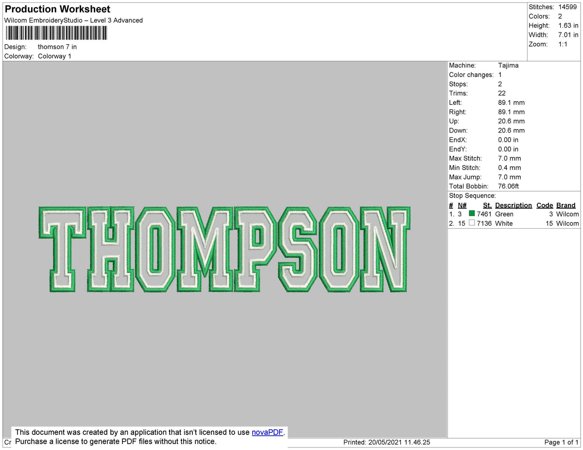 Thomson Text Embroidery File 3 size – Master Digitizer