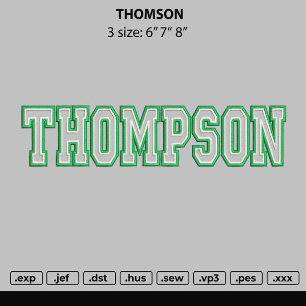 Thomson Text Embroidery File 3 size