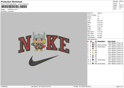 Nike Thor Chibi Embroidery File 6 sizes