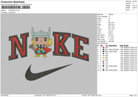 Nike Thor Chibi Embroidery File 6 sizes