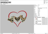 Three Dogs Embroidery File 4 size