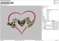 Three Dogs Embroidery File 4 size