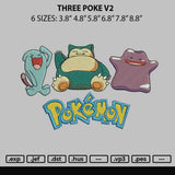 Three Poke V2 Embroidery File 6 sizes