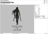 Throne Of Glass Embroidery File 6 sizes