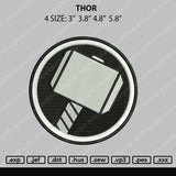 Thor Embroidery File 4 size