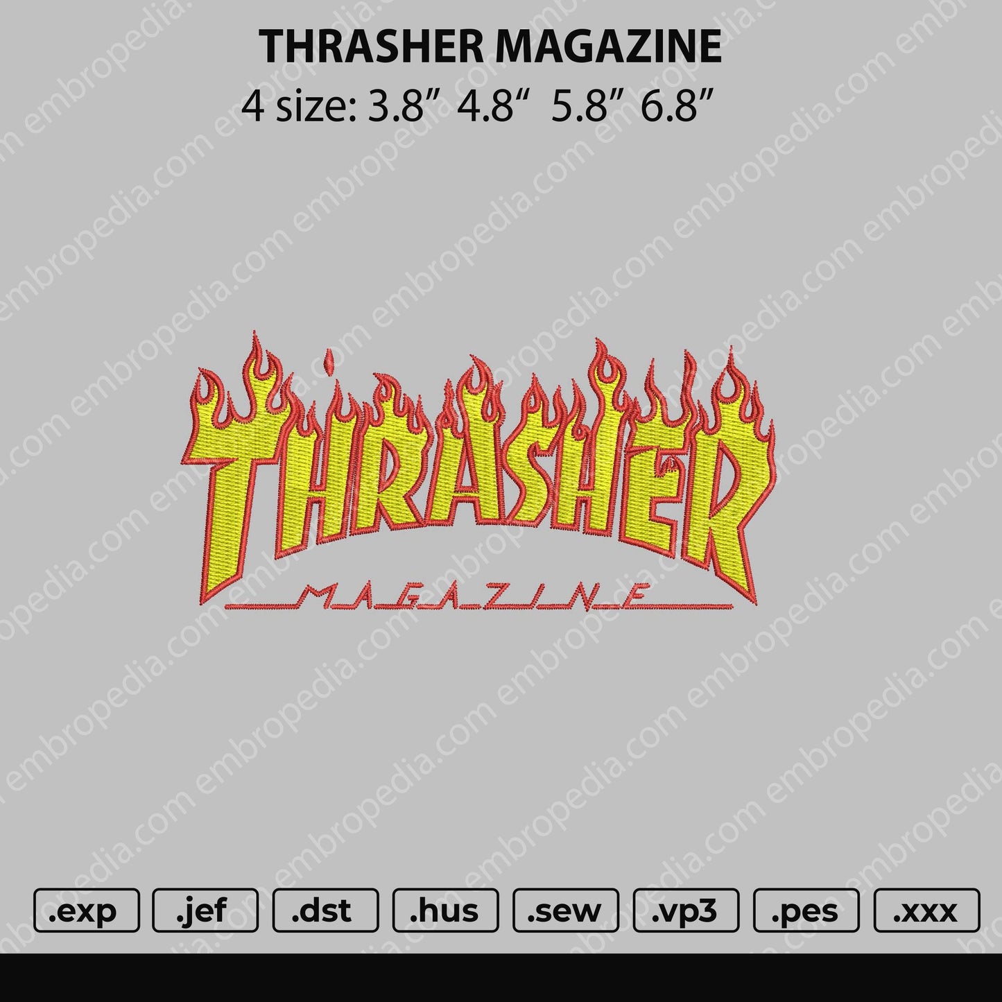 Thr4sher Magazine Embroidery File 4 size
