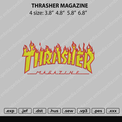 Thr4sher Magazine Embroidery File 4 size