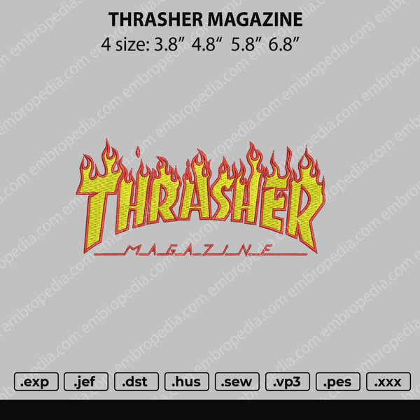 Thr4sher Magazine Embroidery File 4 size