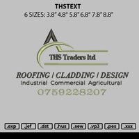Thstext Embroidery File 6 sizes