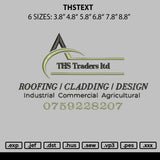 Thstext Embroidery File 6 sizes