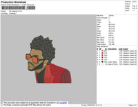 The Weeknd V2 Embroidery File 4 size