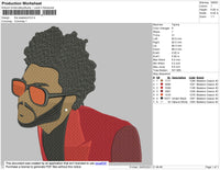 The Weeknd V2 Embroidery File 4 size