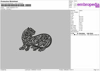 Tiger Calligraphy Embroidery File 4 size