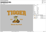 Tiger Pooh Embroidery File 6 sizes