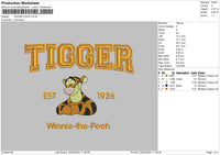 Tiger Pooh Embroidery File 6 sizes