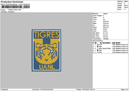 Tigrestext Embroidery File 6 sizes